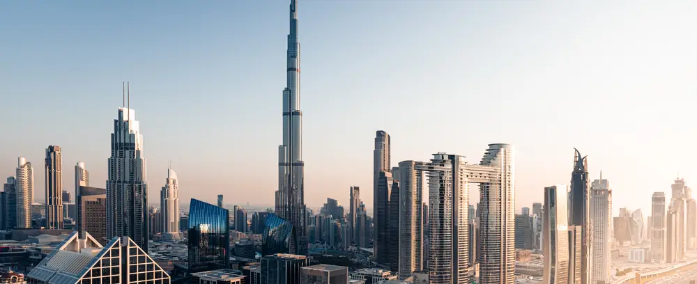 Dubai business district towers